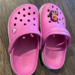 CROCS Kids Pink Clogs with Character Charm